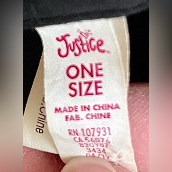 JUSTICE Letter M Initial Girls Heart Black Hot Pink Glitter Fuzzy Baseball Cap - Picture 6 of 6